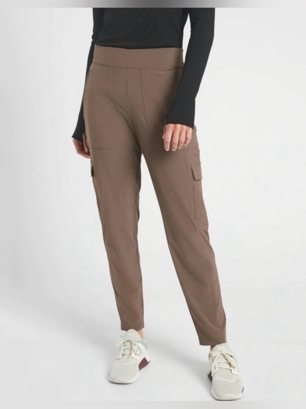 Athleta Chelsea Cargo Lined Pants Size 12 Brown